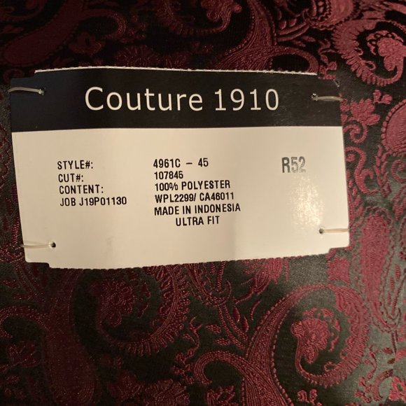 BRAND NEW Formal Tux Jacket Burgundy Peak Lapel - Men's Various Sizes Available - Picture 5 of 5